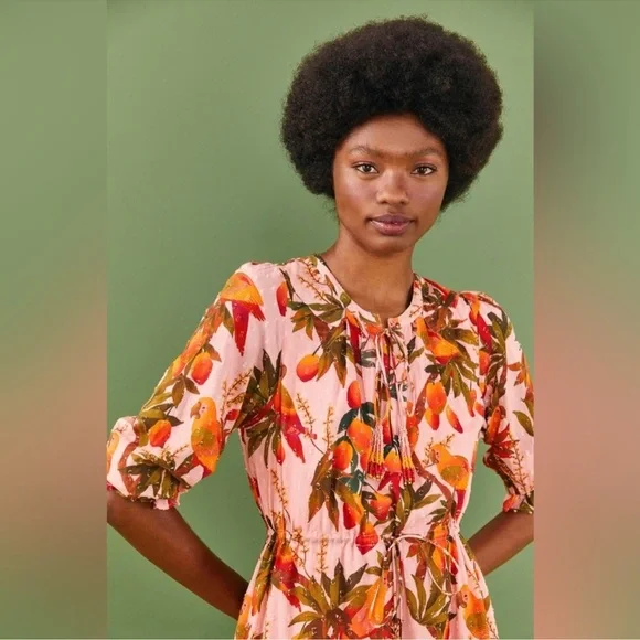 Farm Rio Mixed Mango Trees Midi Dress